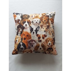 housse de coussins motif chiens et chats