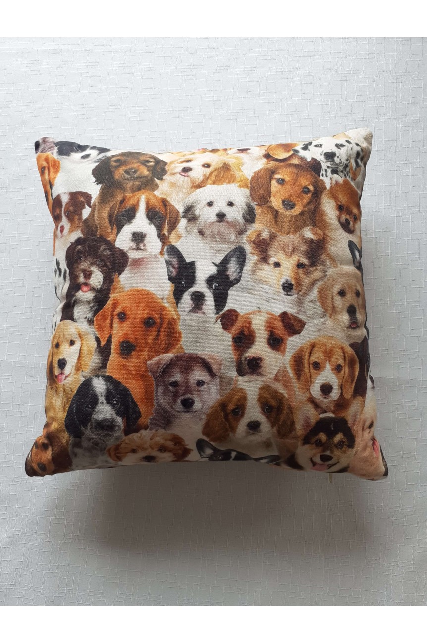 housse de coussins motif chiens et chats