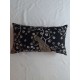 housse de coussins noir motif flamant