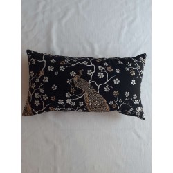 housse de coussins noir motif flamant