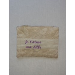 Trousse de toilette "je t'aime ma fille"